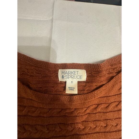 Market & Spruce Rust Cable Knit Dolman Sweater Tunic - Size M - Picture 7 of 9